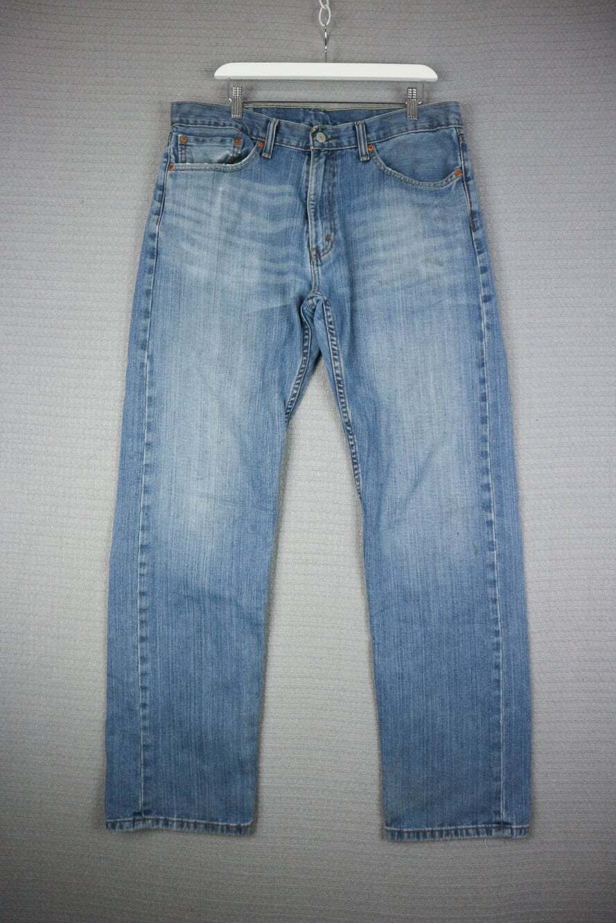 Levi's Light Wash Straight Leg Denim Jeans 505 Mens 36x34 fits 36x31